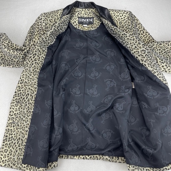 VTG Criscione New York Cache Womens Jacket Blazer Large Metallic Leopard Print - Picture 7 of 13